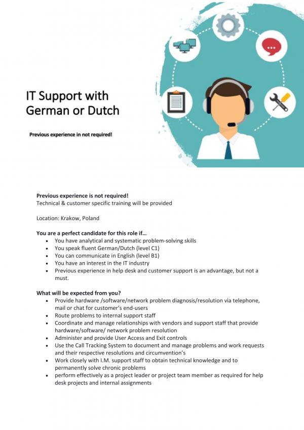 IT support with German or Dutch 1