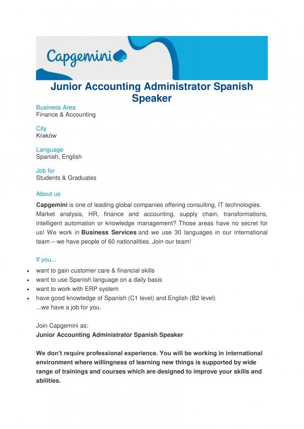 Junior Accounting Administrator Spanish Speaker PDF 4