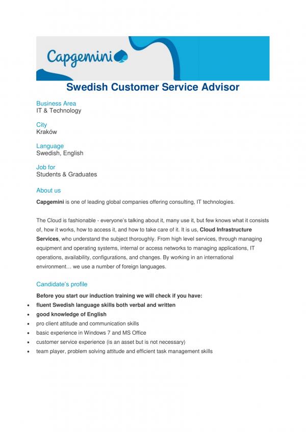 Swedish Customer Service Advisor PDF 4